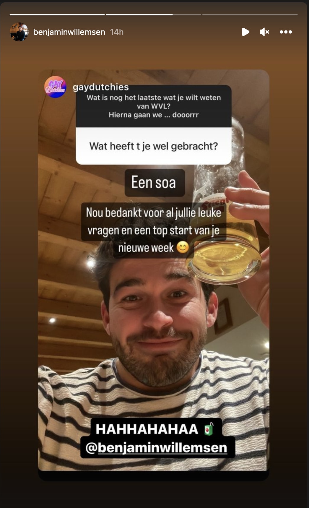 ‘Winter Vol Liefde’-Benjamin grapt dat hij soa heeft overgehouden aan ...